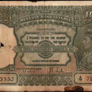 Buy Rs 100 King George VI, Cawnpore Circle, Signed by J.B Taylor 1938